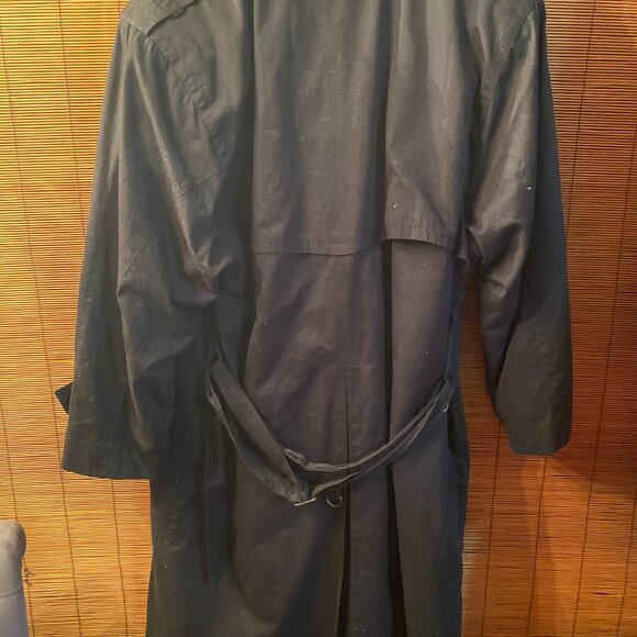 London Fog Black Double Breasted Trench Coat Removable Lining Size 40 - Picture 6 of 8